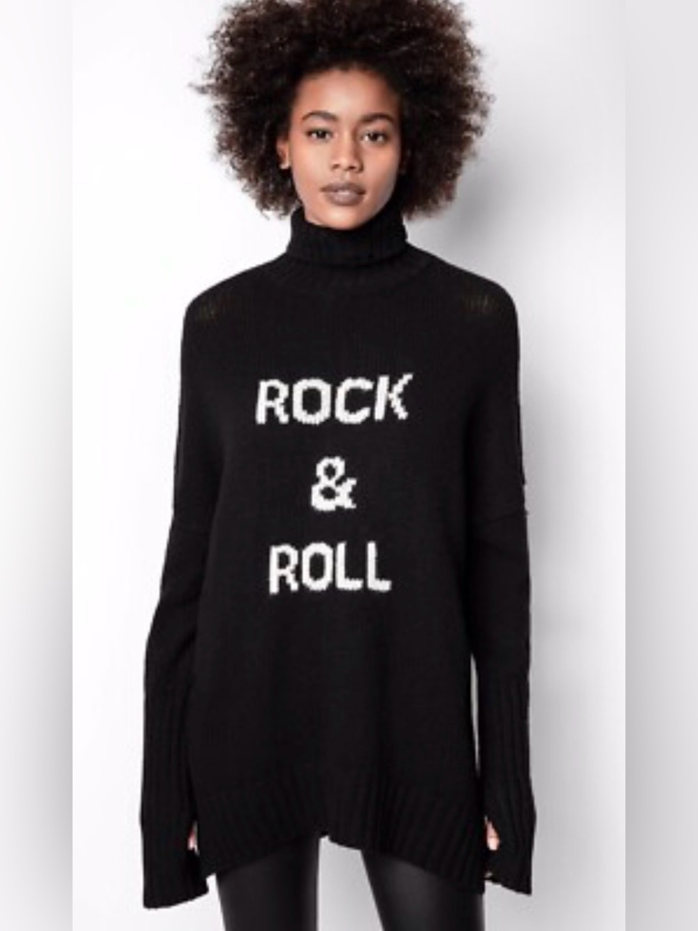 Zadig & Voltaire Alma Rock & Roll sweater, in a a cozy black merino wool